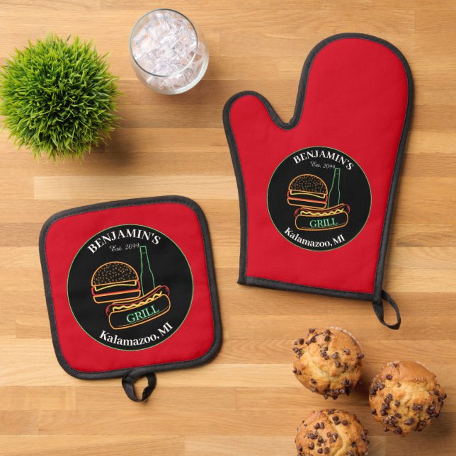 Backyard Grill GRILLEN Ofenhandschuh & Topflappen-Set (Oben Unten)