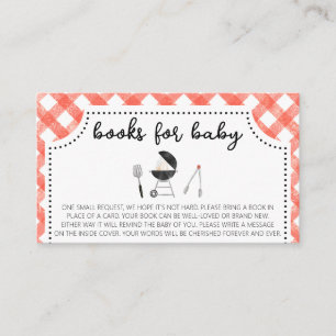 Backyard GRILLEN Baby Shower Books for Baby Visitenkarte