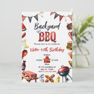 Backyard GRILLEN Party Barbecue Geburtstag Einladung