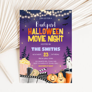 Backyard Halloween-Party Movie Night Party Einladung