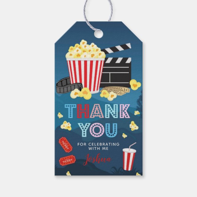 Backyard Movie Birthday Geschenktasten Geschenkanhänger (Vorderseite)