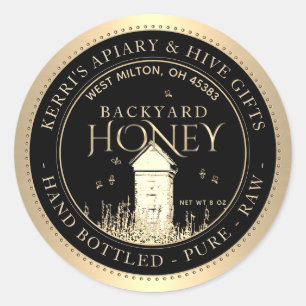 Backyard Nehmt Honey Label Hand Flaschen Roh Runder Aufkleber