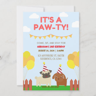 Backyard Puppy Party Kindergeburtstag Einladung