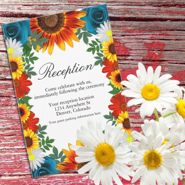 Backyard Summer Floral Empfang Begleitkarte (Von Creator hochgeladen)