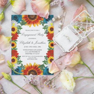 Backyard Summer Floral Engagement Party Einladung