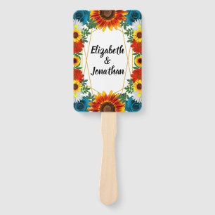 Backyard Summer Floral Geometric Fächer