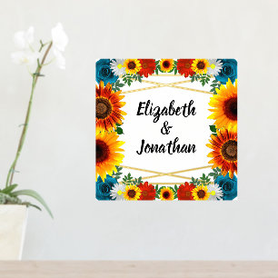 Backyard Summer Floral Geometric Foliendrucke