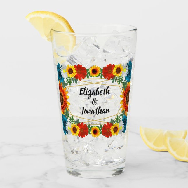 Backyard Summer Floral Geometric Glas (Vorderseite Ice)