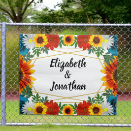 Backyard Summer Floral Geometric Wandteppich