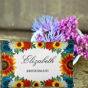 Backyard Summer Floral Zubehörtasche