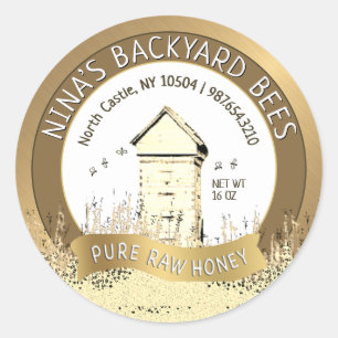 Backyard versteckt Honey Pure Honey Gold Runder Aufkleber