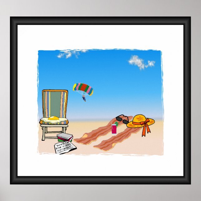 Bacon am Strand PRINT Poster (Vorne)