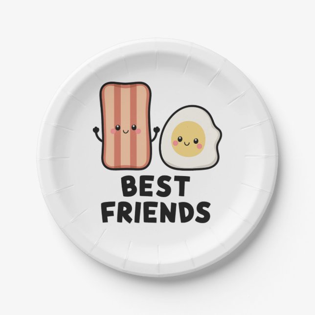 Bacon and Egg Best Friends Pappteller (Vorderseite)