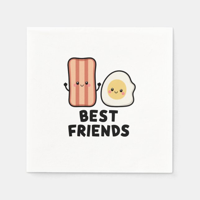 Bacon and Egg Best Friends Serviette (Vorderseite)