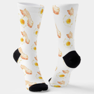 Bacon and Egge Frühstück Lover Wasserfarbe Socken
