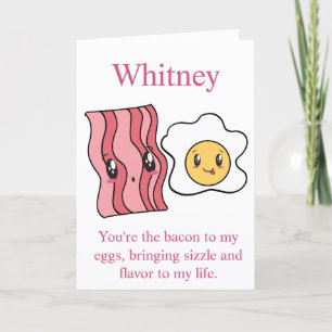 Bacon and Eggs Breakfast Funny Valentinstag Card Feiertagskarte