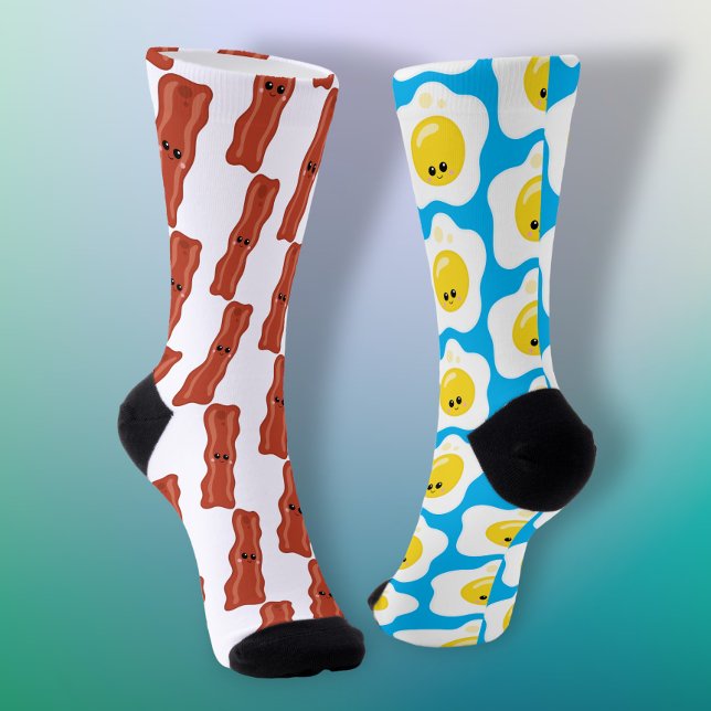Bacon and Eggs Fun Mismatch Socken (Von Creator hochgeladen)