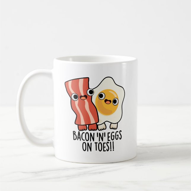 Bacon And Eggs On Toes Funny Toast Pun  Kaffeetasse (Links)