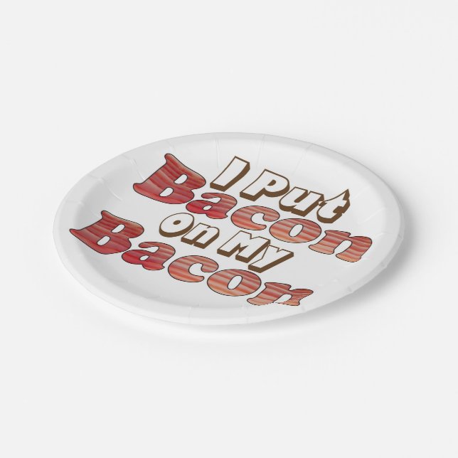 Bacon auf Bacon Paper Plate Pappteller (Schrägansicht)