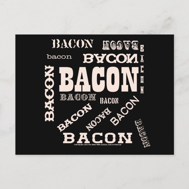 Bacon Bacon Bacon Postkarte (Vorderseite)