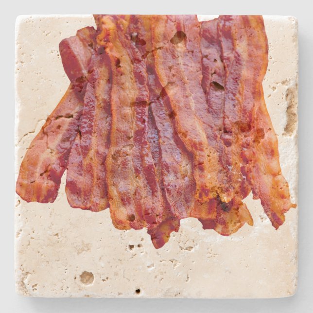 Bacon Bacon Bacon Steinuntersetzer (Vorderseite)