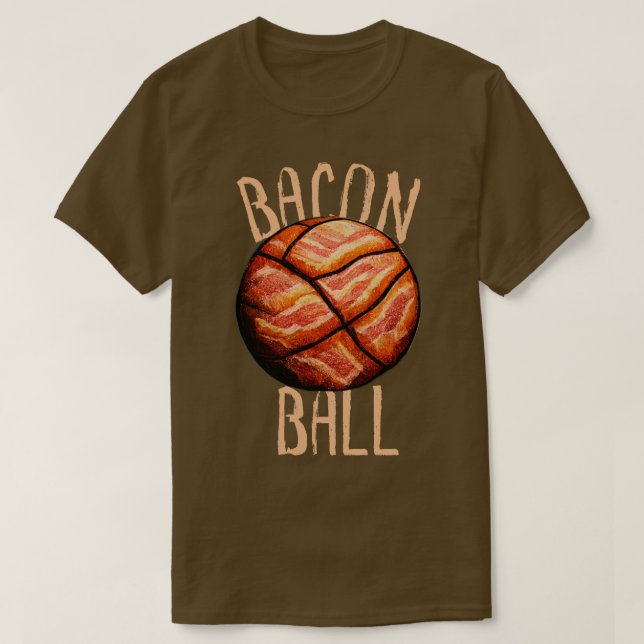 Bacon Ball Basketball Funny Basketball T-Shirt (Design vorne)
