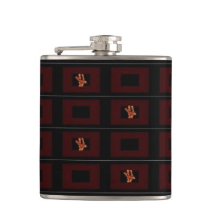 Bacon Black & Burgandy Flask Design 1 Flachmann