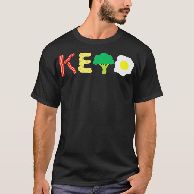 Bacon Cheese Broccoli Egg Keto Diet Ketosis Premiu T-Shirt (Vorderseite)