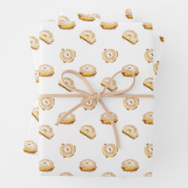 Bacon Ei and Cheese Bagel Breakfast Sandwich NYC Geschenkpapier Set