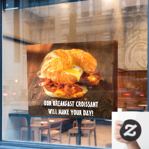 Bacon-Ei-Käse-Croissant-Restaurant anpassen Fensteraufkleber