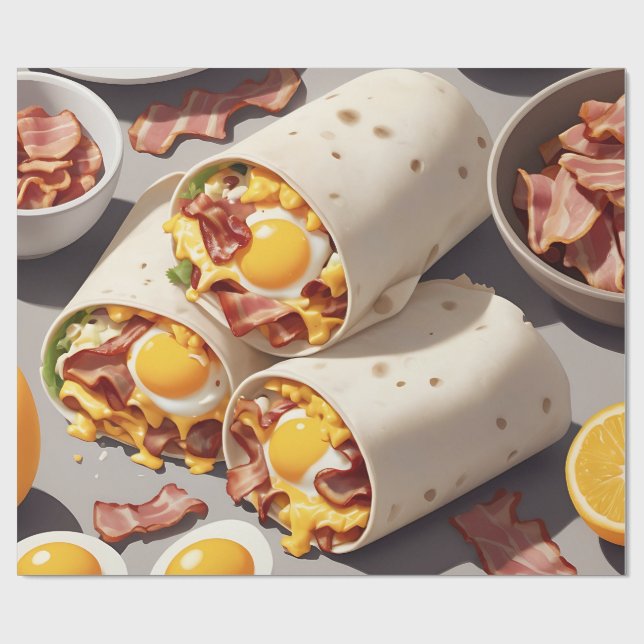 Bacon-Ei-Käse-Frühstückswrap Geschenkpapier (Flach)