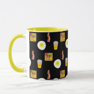 Bacon, Eier, Waffeln und Orangensaft Tasse