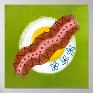 Bacon Et Oeufs Petit-Déjeuner Poster Wall Art