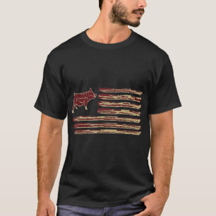 Bacon Flag Pig Vintag T-Shirt