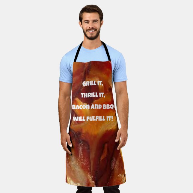 Bacon & GRILLEN im Stil, Unser Funny Bacon Lover S Schürze (Getragen)