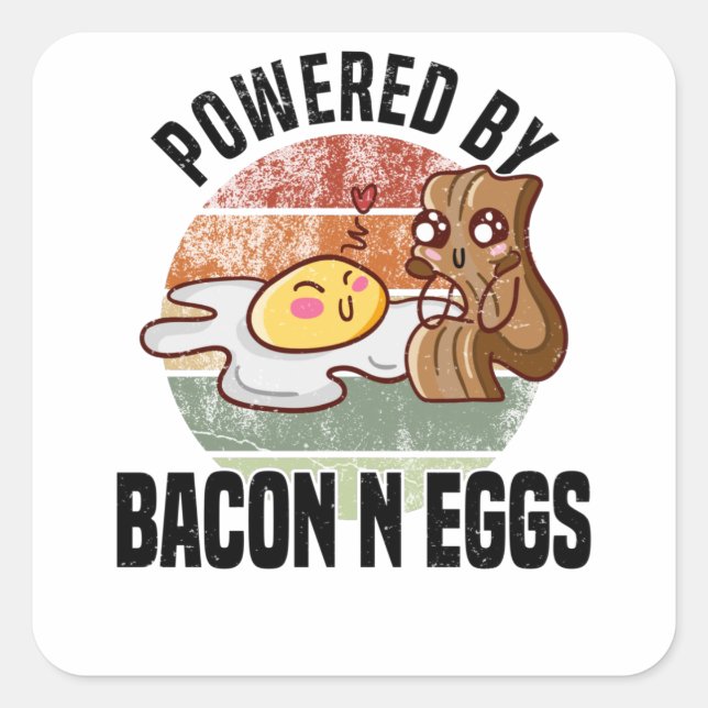 Bacon Ham Diet Breakfast Bacon Fan Fried Egg Quadratischer Aufkleber (Vorderseite)