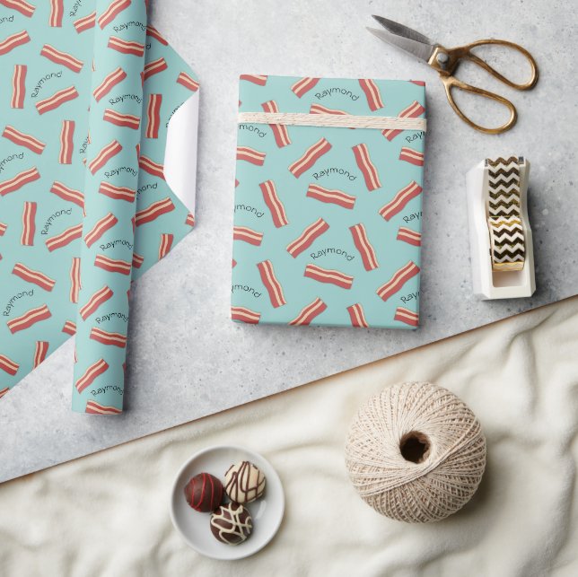 Bacon Hinzufügen eines Namenswrapping-Papiers Geschenkpapier (Kunsthandwerk)