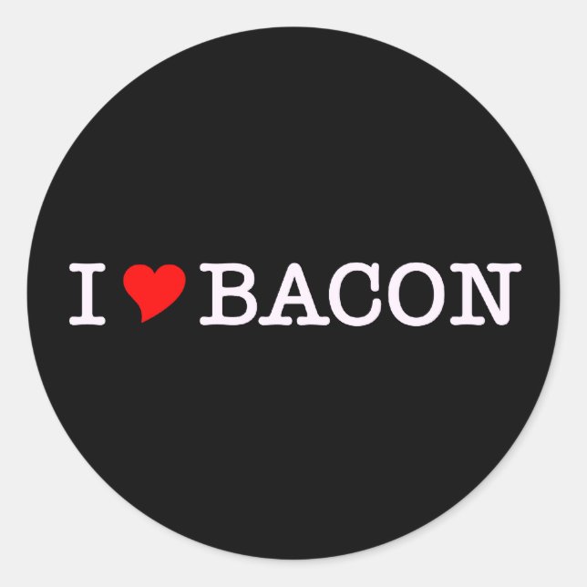 Bacon I Liebe Runder Aufkleber (Vorderseite)