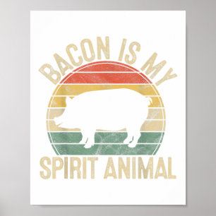 Bacon is my Spirit Animal Gift Retro Grillen Costu Poster