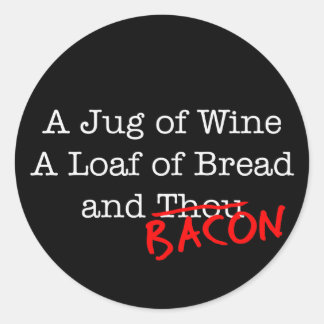 Bacon Jug of Wine Runder Aufkleber
