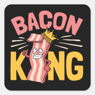 Bacon King Liebhaber Männer Quadratischer Aufkleber
