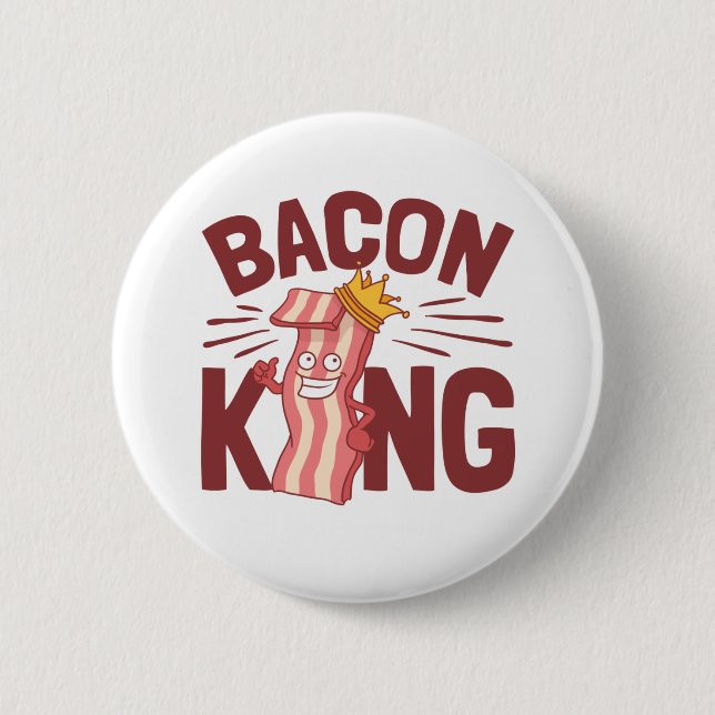 Bacon King Meat Lover Geschenke für Men Boy Button (Vorderseite)