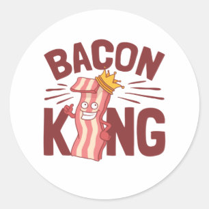 Bacon King Meat Lover Geschenke für Men Boy Runder Aufkleber