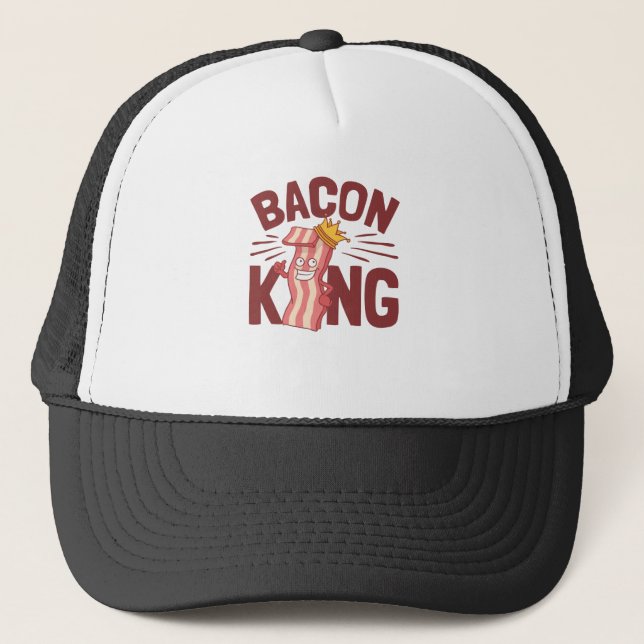 Bacon King Meat Lover Geschenke für Men Boy Truckerkappe (Vorderseite)
