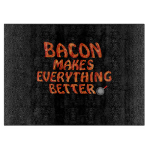 Bacon macht alles besser (digitales Gemälde) Schneidebrett