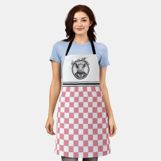 Bacon Manor Pink Checked Koch Schürze