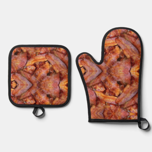 Bacon Ofenhandschuh & Topflappen-Set (Vorderseite)