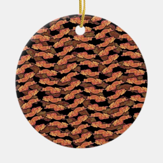 Bacon Pattern Keramik Ornament (Vorne)