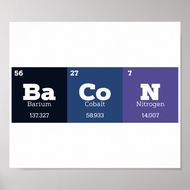 Bacon Periodic Table Chemistry Lehrer oder Student Poster (Vorne)