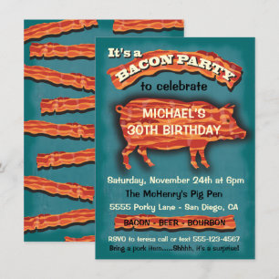 Bacon Pork Pig Party Einladung